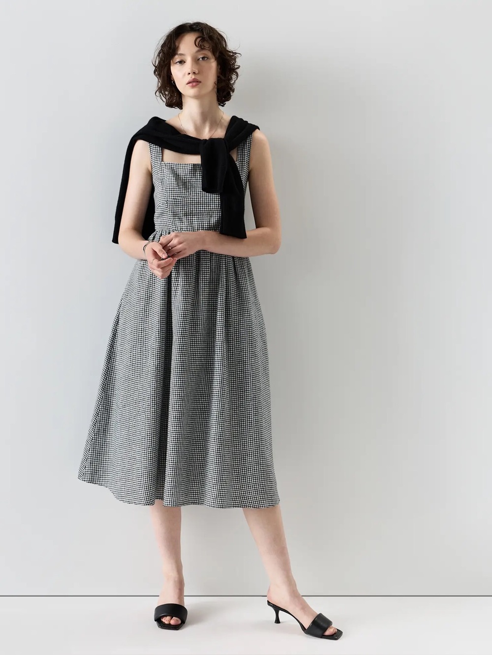 Quince 100% European Linen Fit & Flare Midi Dress